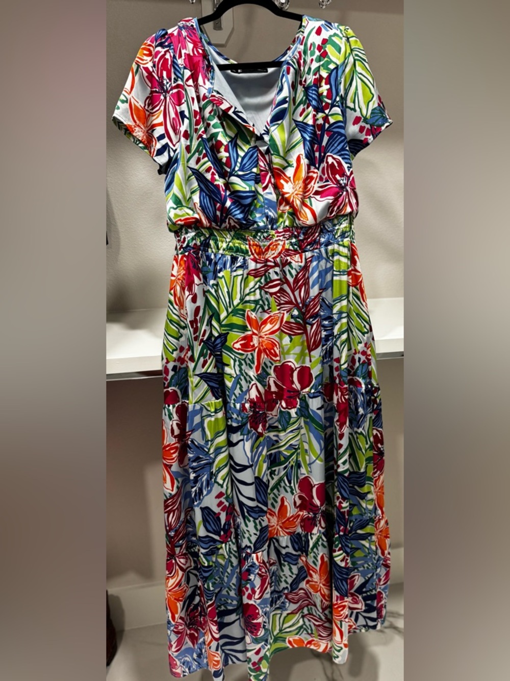 LeslieFay Silk Tropical Floral Maxi Dress - Multicolor